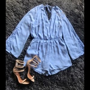 Charlotte Russe baby blue romper size XL